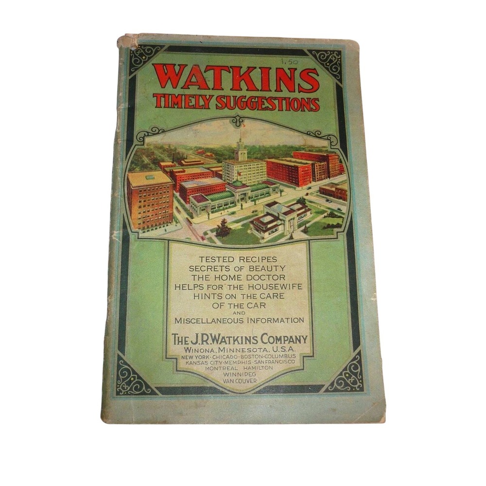 Vintage 1920s Watkins Timely Suggestions Advertising Booklet Recipes Home Doctor